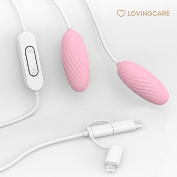 img_LovingCare_Vibrator_S-334_01 Front view of double head vibrating love egg - medical silicone material