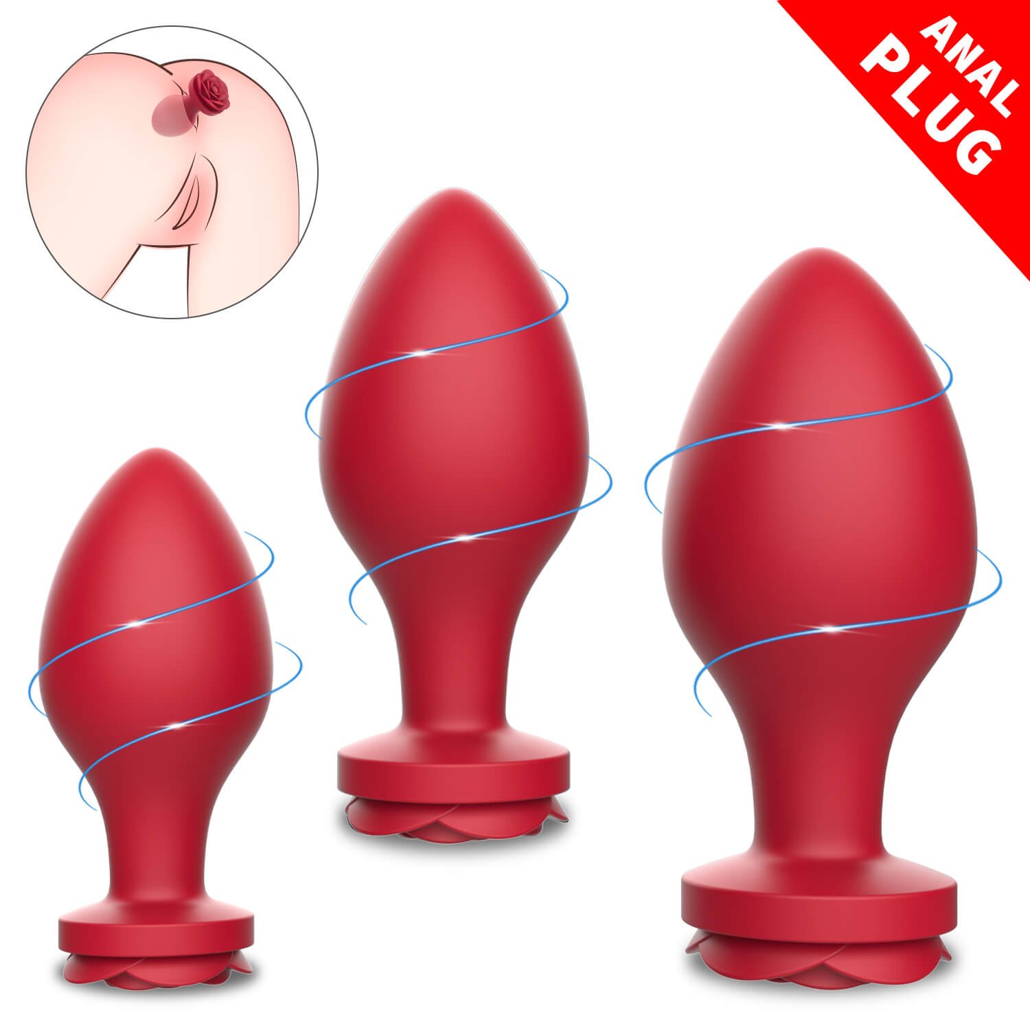 Silicone anal bead butt plug sex toy set acrylic anal balls 6 img LovingCare Vibrator S 375 07