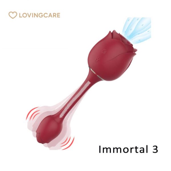 Front view of couple rose sex toy - medical silicone material