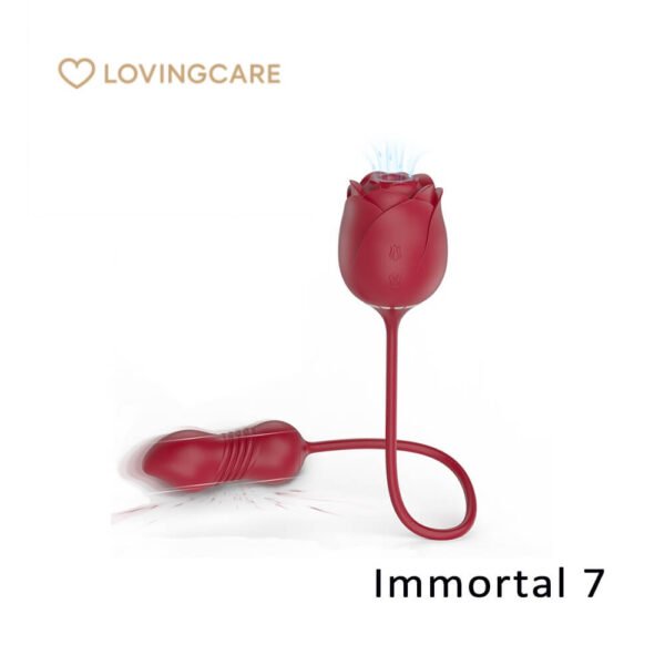 Main view of rose sucking vibrator for women - waterproof adult massage toy