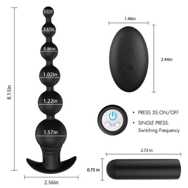 img_LovingCare_Vibrator_S121-2_06 9 Vibration Anal Beads Modes Rechargeable Silicone Telecontrol Vibrating Butt Plug Vibrator